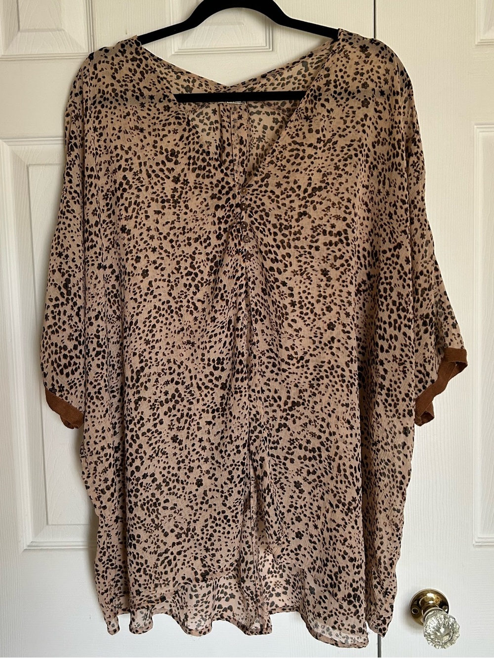 Intimately Free People Animal Print cover up - high low hem, size Medium